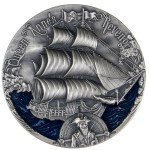 Republic of Cameroon QUEEN ANNE’S REVENGE series GOLDEN AGE OF SAIL 2000 Francs Silver coin High relief 2019 Antique finish 2 oz